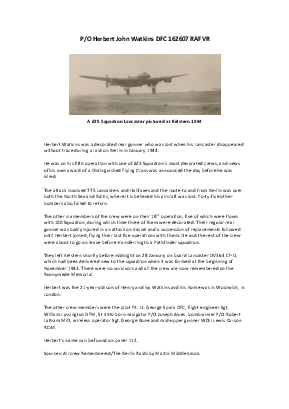 A preview of a PDF biography for Watkins, Herbert John